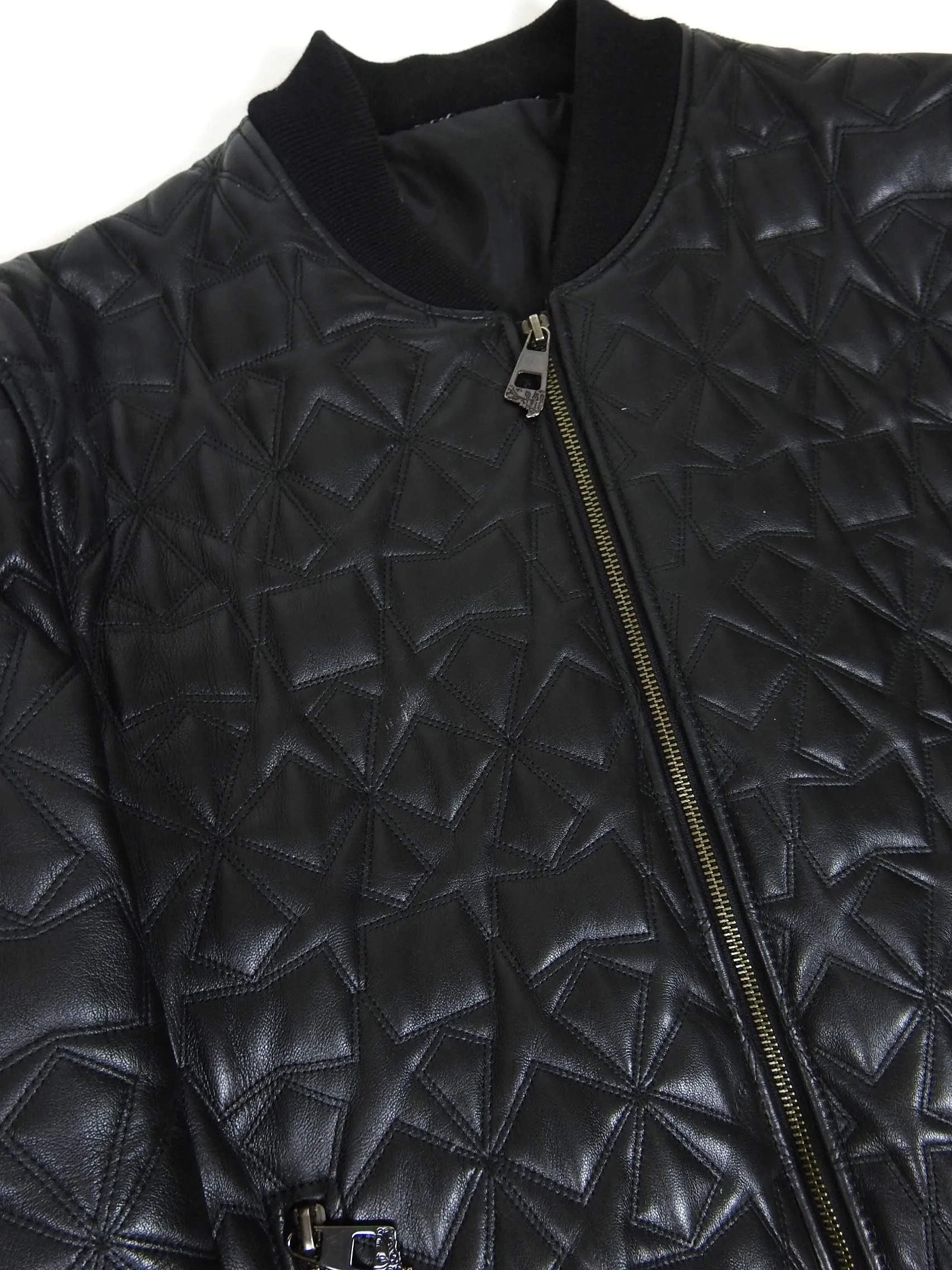 Versace Collection Quilted Leather Jacket Size 54