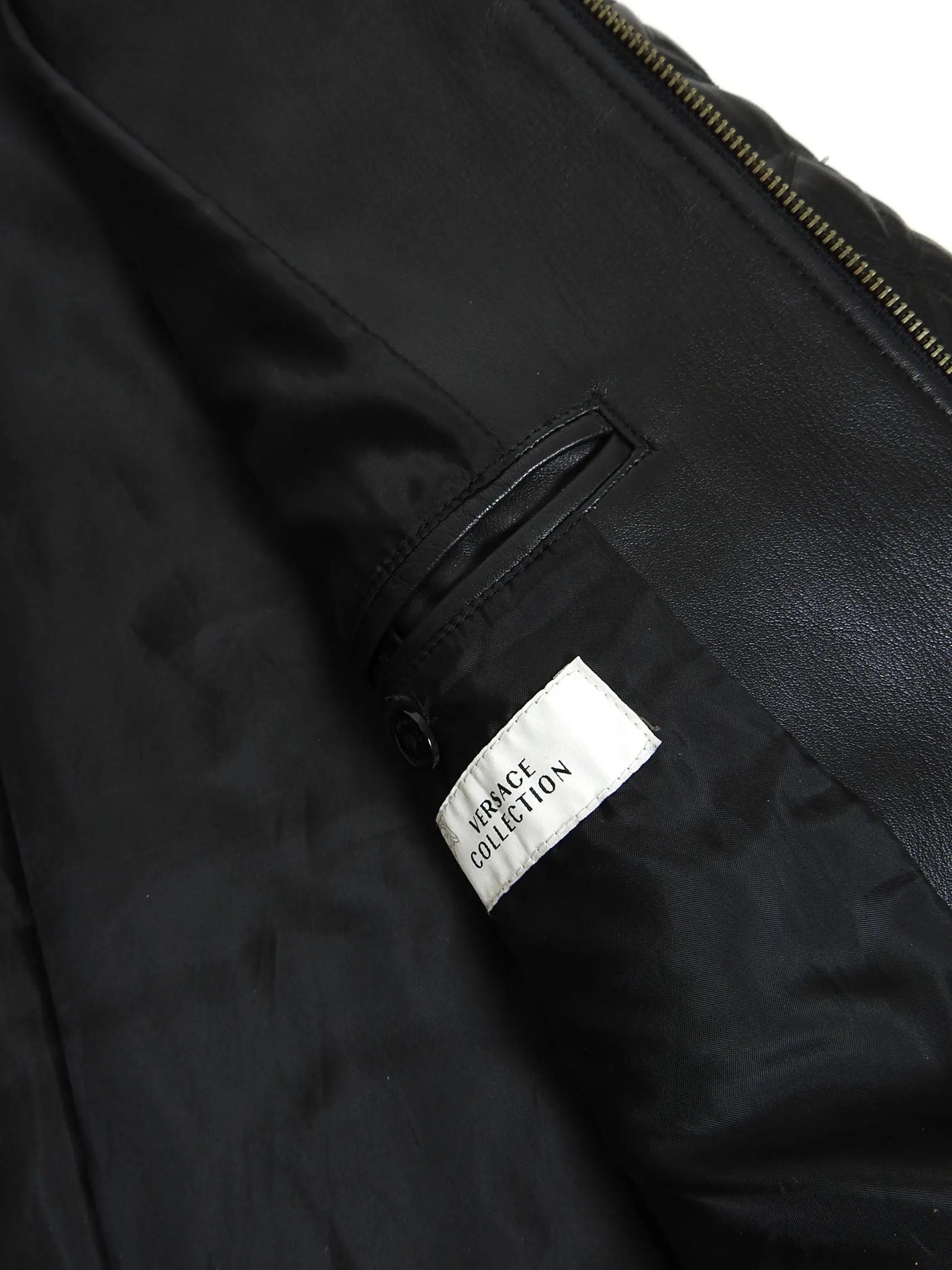 Versace Collection Quilted Leather Jacket Size 54