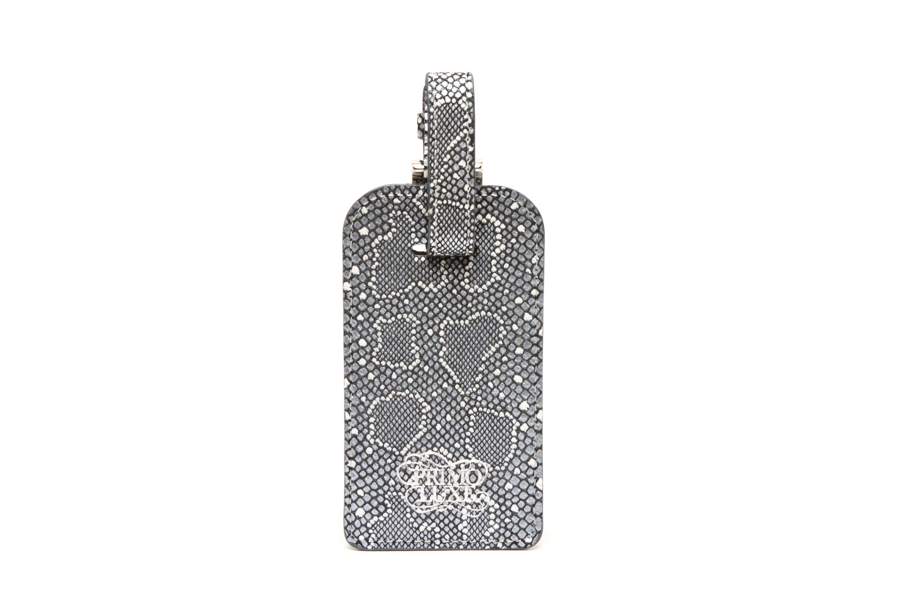 Vesper Embossed Luggage Tag in Blue