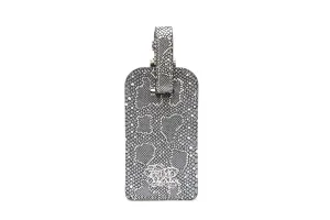 Vesper Embossed Luggage Tag in Blue