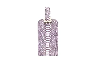 Vesper Embossed Luggage Tag in Magenta