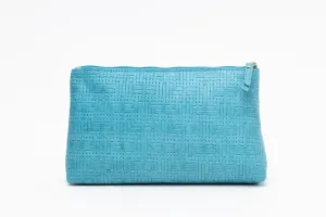 Vesper Makeup Case/Turquoise Basketweave