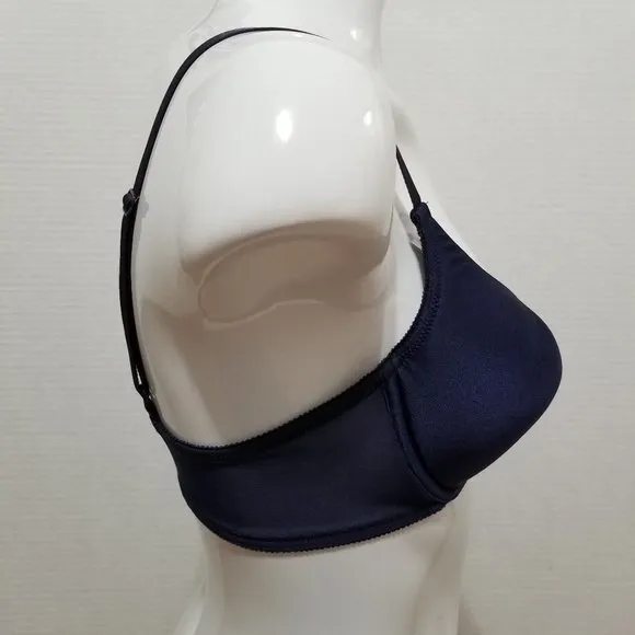Victoria's Secret bra 36C front closure solid cups semi sheer wings 90's VINTAGE