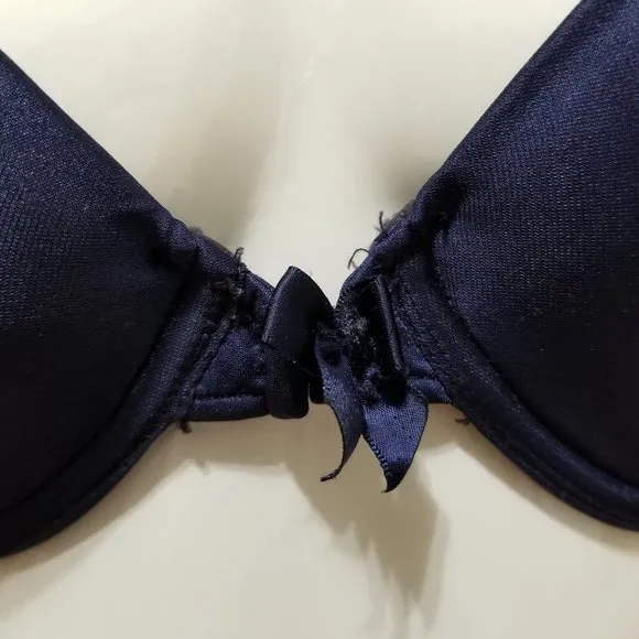 Victoria's Secret bra 36C front closure solid cups semi sheer wings 90's VINTAGE