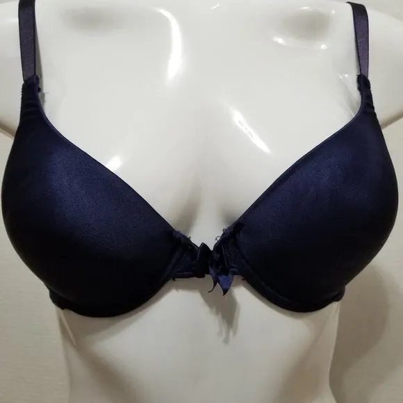 Victoria's Secret bra 36C front closure solid cups semi sheer wings 90's VINTAGE