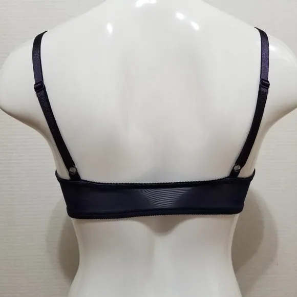 Victoria's Secret bra 36C front closure solid cups semi sheer wings 90's VINTAGE
