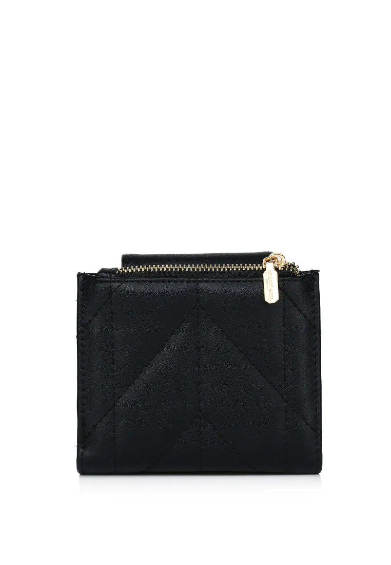 Viean Quilted Top Zip Mini Wallet (Black)