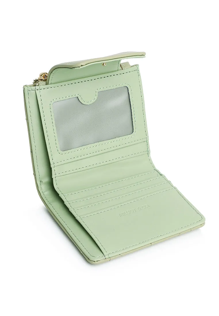 Viean Quilted Top Zip Mini Wallet (Light Green)