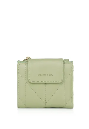 Viean Quilted Top Zip Mini Wallet (Light Green)