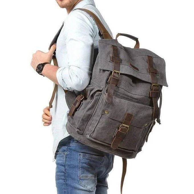 Vintage High Density Thick Canvas Backpack