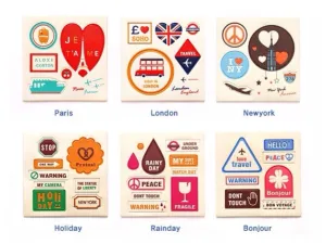 Vintage Style World Travel PU Leather Suitcase Sticker