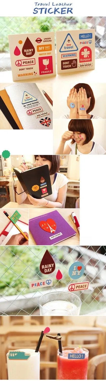 Vintage Style World Travel PU Leather Suitcase Sticker