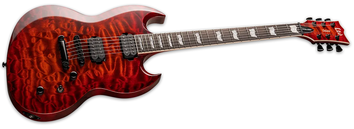 Viper-1000 Electric Guitar in Tiger Eye Sunburst - LVIPER1000QMTESB