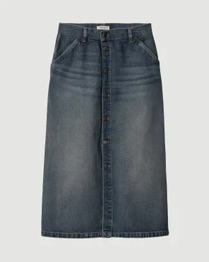 W' Marvin Skirt Blue Worn Smith Denim