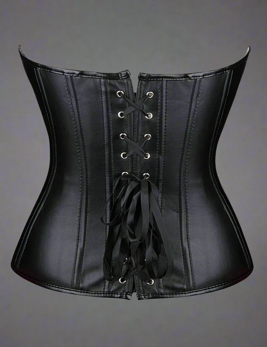 Wet Look Faux Leather Corset by Scandals