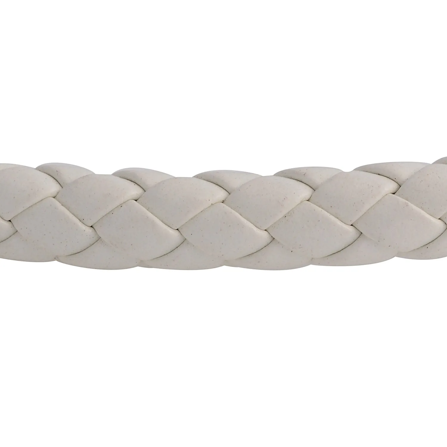 White Howlite Gemstone Bead & Faux Leather Woven Friendship Adjustable Bracelet