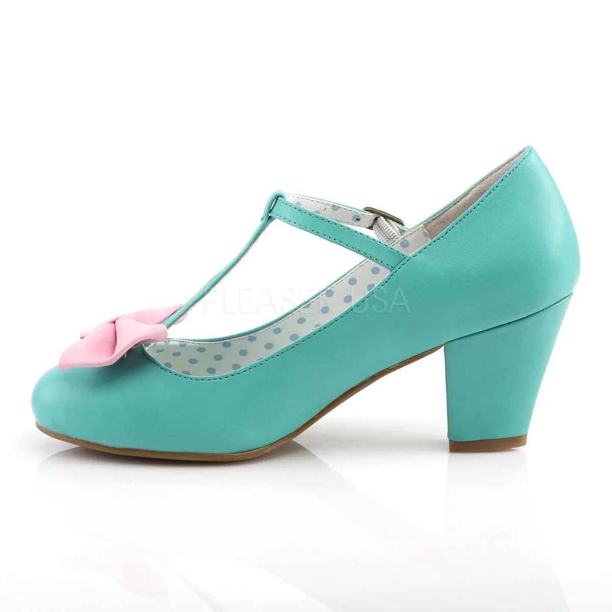 WIGGLE-50  Teal-Pink Faux Leather