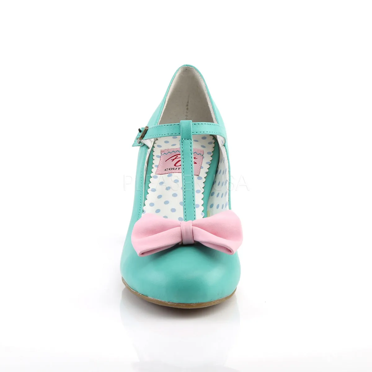 WIGGLE-50  Teal-Pink Faux Leather