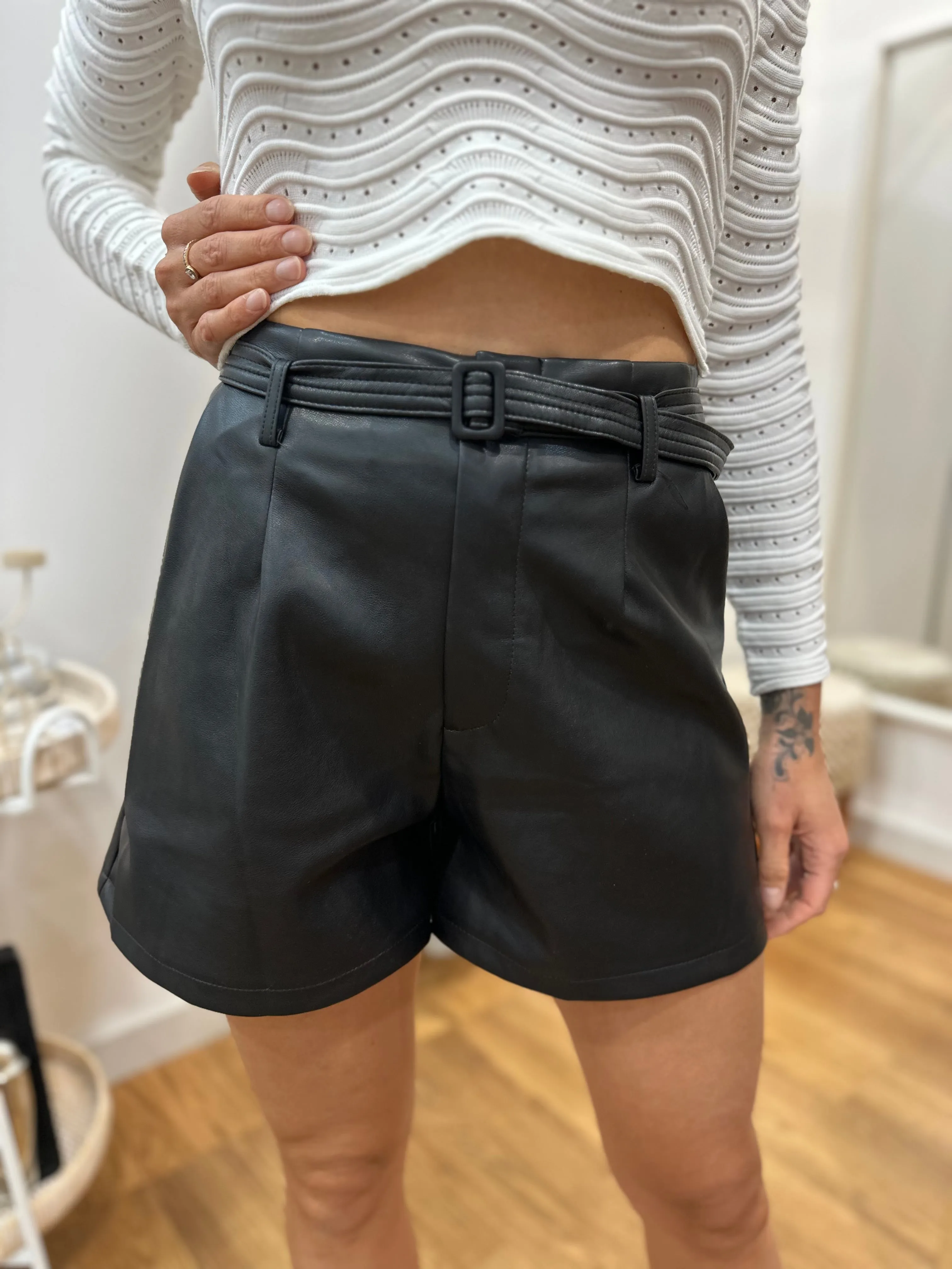 Winnie Faux Leather Shorts