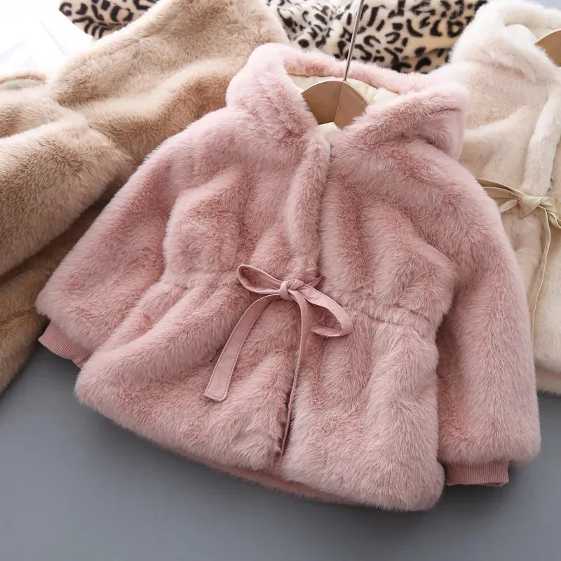 Winter Hooded Faux Fur Coat