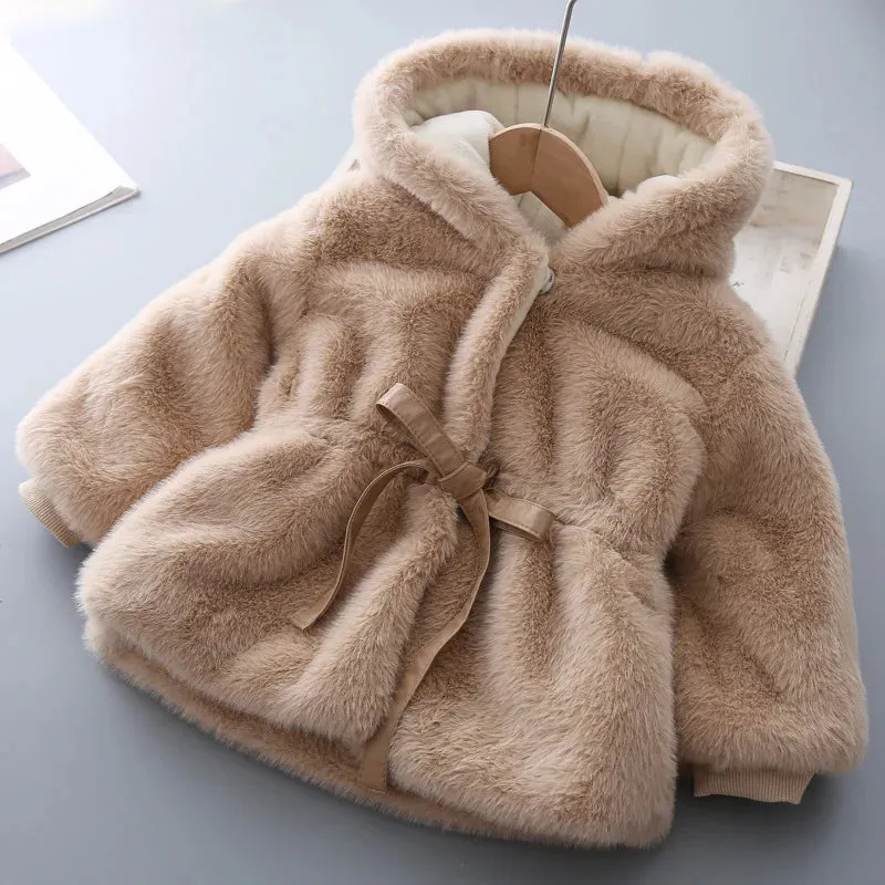 Winter Hooded Faux Fur Coat
