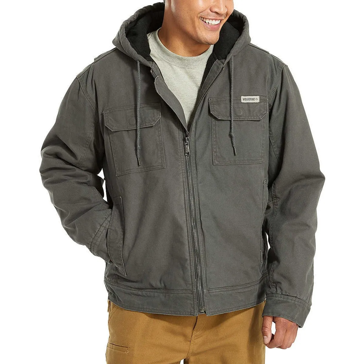 Wolverine Men's Lockhart Canvas Regular Jacket - Granite - W1204970-045