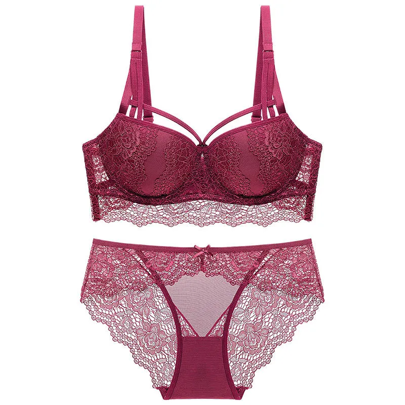 Women sexy bra and transparent  bralette brief sets
