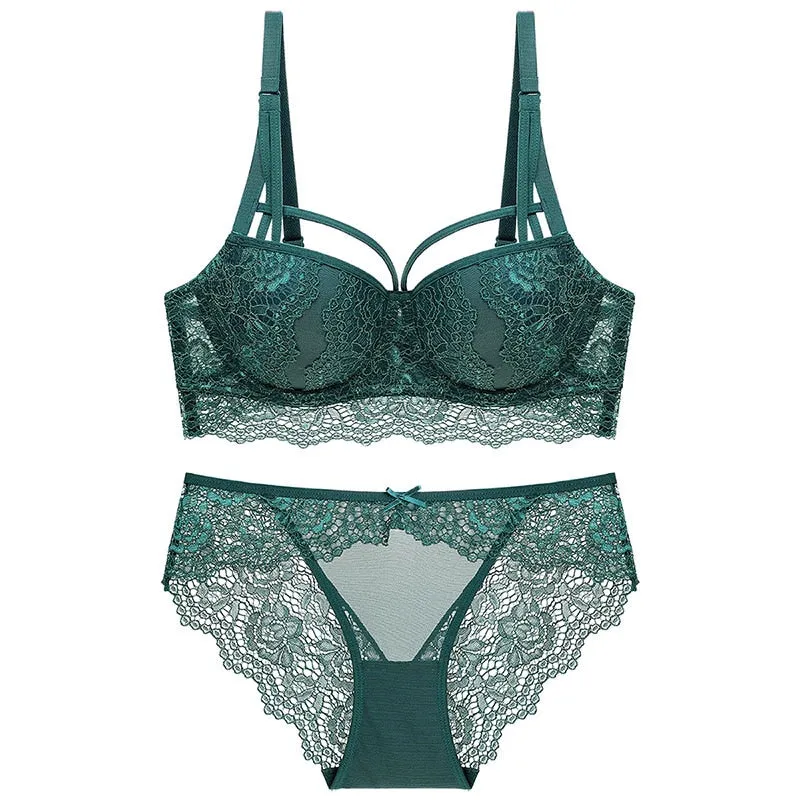 Women sexy bra and transparent  bralette brief sets