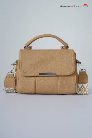 Women’s Elegant Crossbody Bag – Vegan Leather with Top Handle & Ribbon Scarf