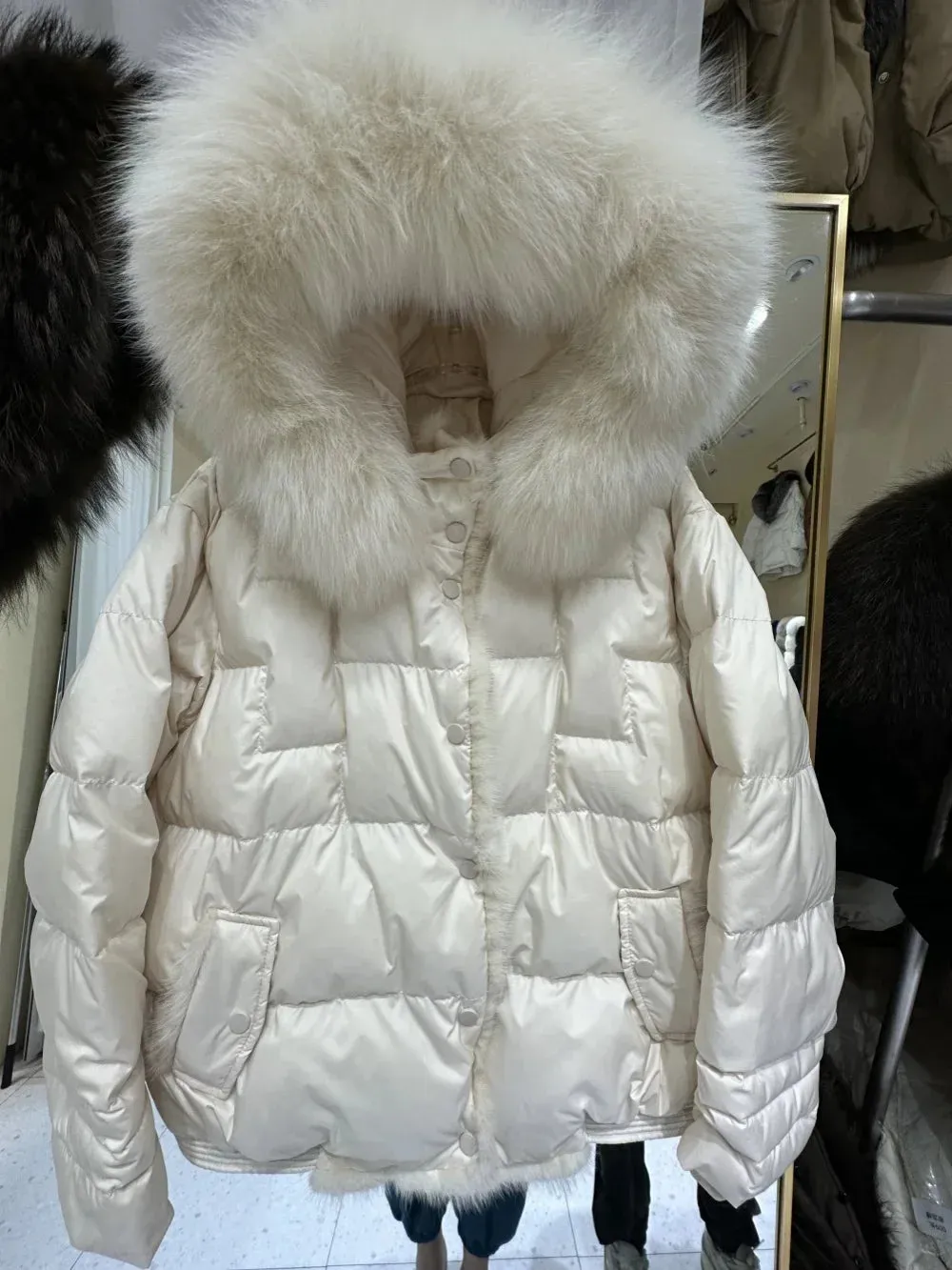 Women’s Fox Fur Duck Down Hooded Jacket