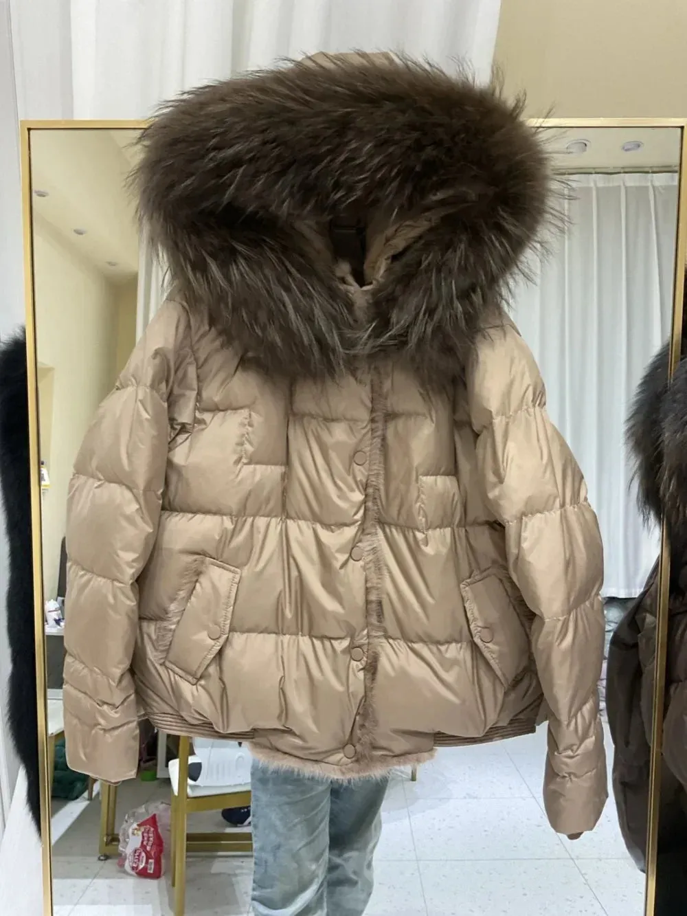 Women’s Fox Fur Duck Down Hooded Jacket