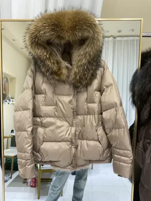 Women’s Fox Fur Duck Down Hooded Jacket
