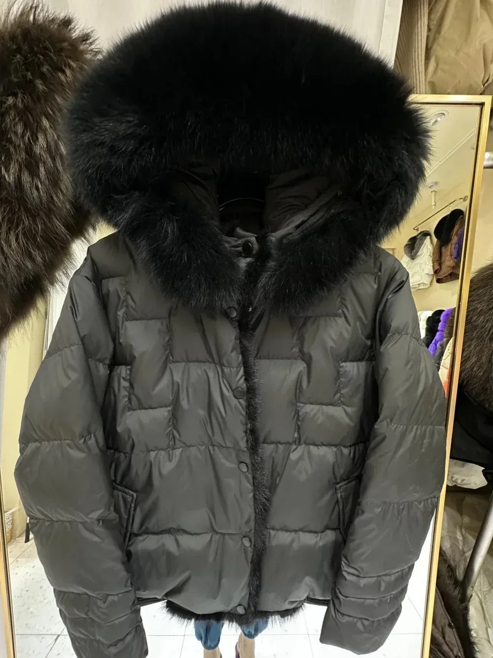 Women’s Fox Fur Duck Down Hooded Jacket
