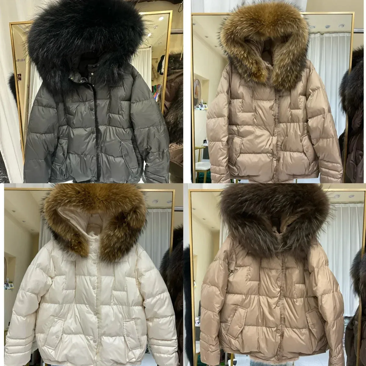 Women’s Fox Fur Duck Down Hooded Jacket