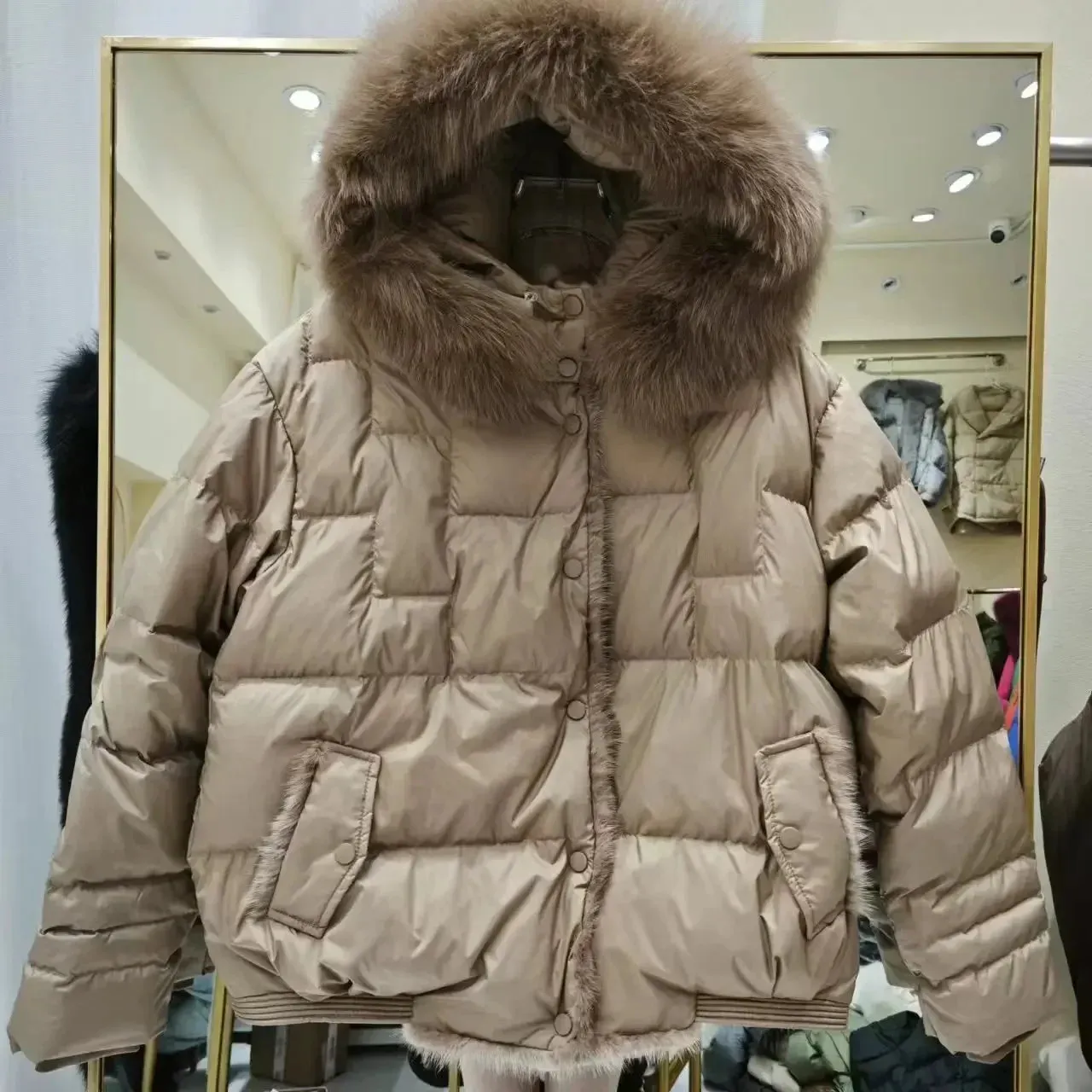 Women’s Fox Fur Duck Down Hooded Jacket
