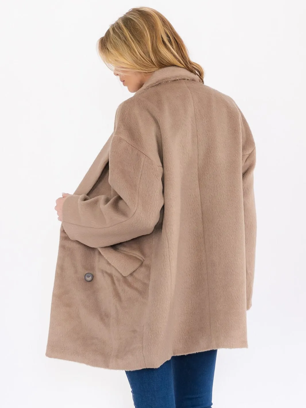 WOMEN'S LONG SLEEVE BUTTON CLOSURE COAT