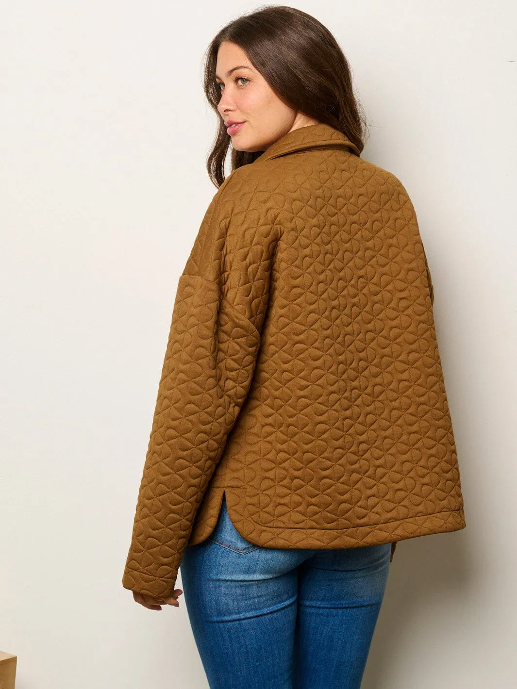 WOMEN'S LONG SLEEVE BUTTON UP POCKETS DETAILED JACKET