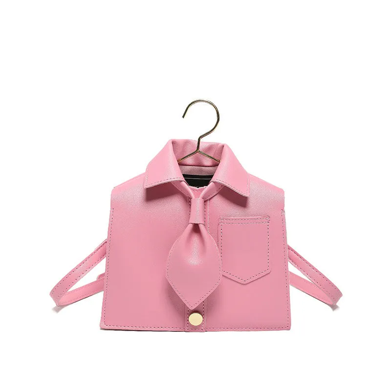 Women's Plain Color Shirt Design Crossbody Bag