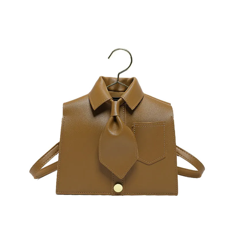 Women's Plain Color Shirt Design Crossbody Bag