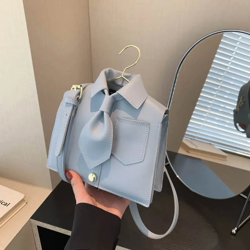 Women's Plain Color Shirt Design Crossbody Bag