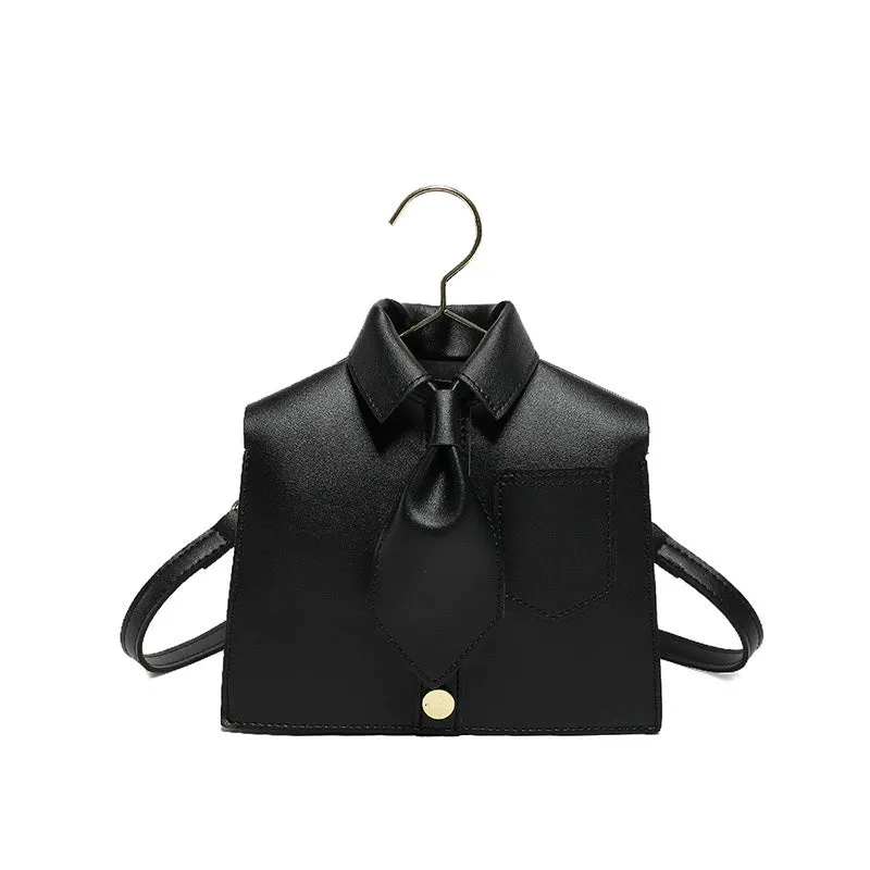 Women's Plain Color Shirt Design Crossbody Bag