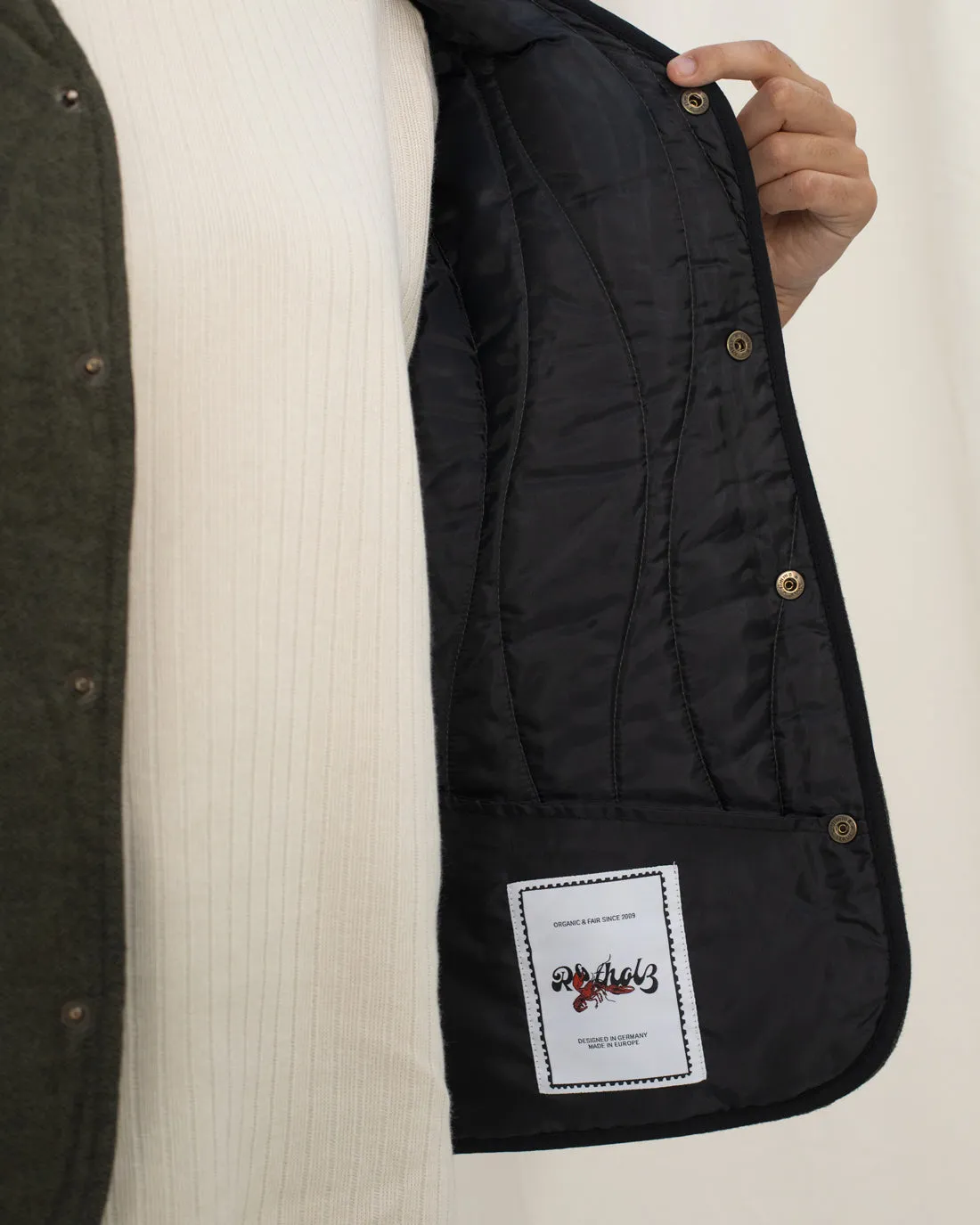Women's Quilt Organic Flannel Vest Moss Green