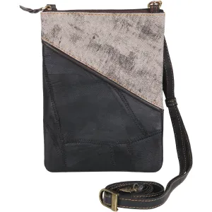 Women's Vaan and Co. Brisk Madison Crossbody Black/Grey Leather
