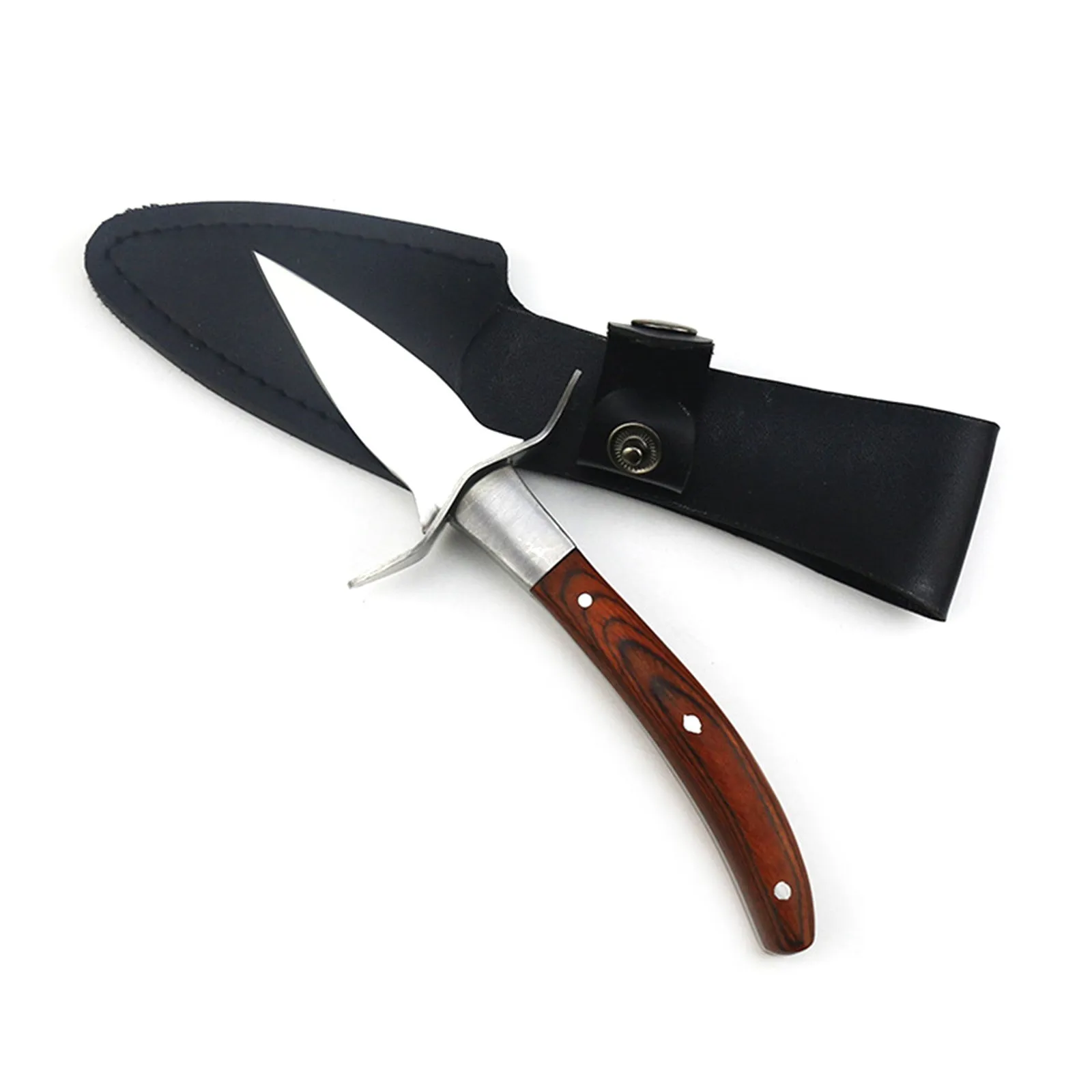 Wood Handle Oyster Knives Opener Stainless Steel Scallop Shell Shucking Cutter XUF