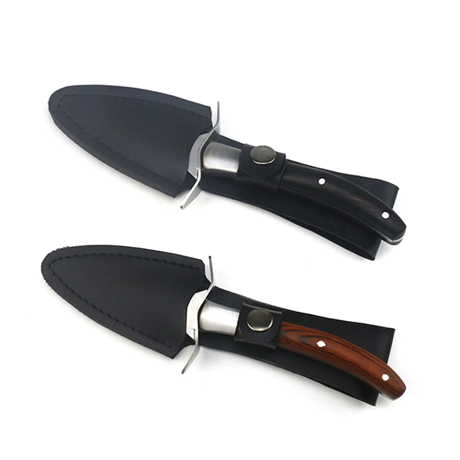 Wood Handle Oyster Knives Opener Stainless Steel Scallop Shell Shucking Cutter XUF