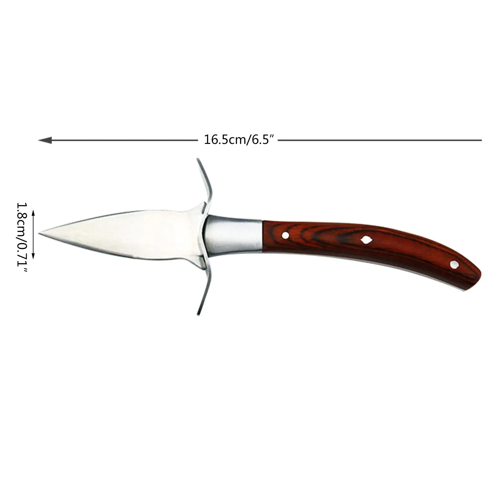 Wood Handle Oyster Knives Opener Stainless Steel Scallop Shell Shucking Cutter XUF