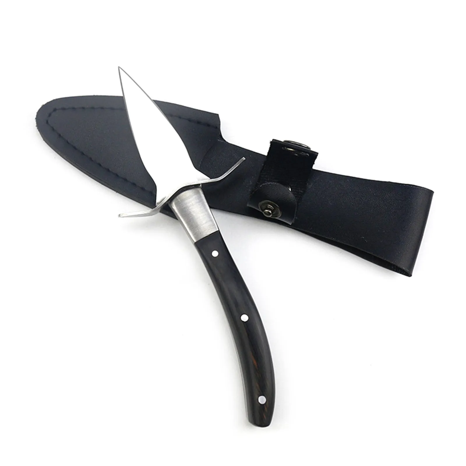 Wood Handle Oyster Knives Opener Stainless Steel Scallop Shell Shucking Cutter XUF