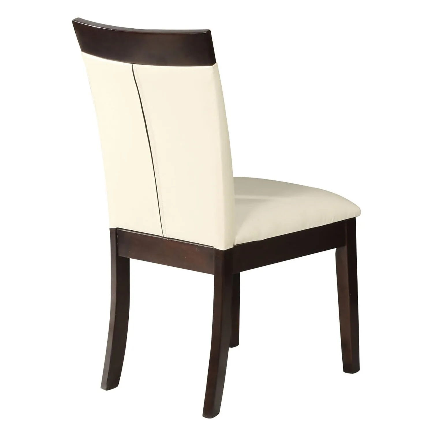 Wooden Counter Height Chair with Leatherette Padded Seat and Back, Brown and Beige, Set of Two