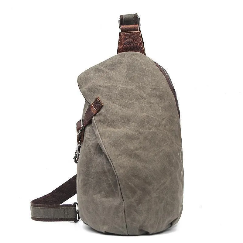 Woosir Vintage Waxed Canvas Mens Crossbody Bag