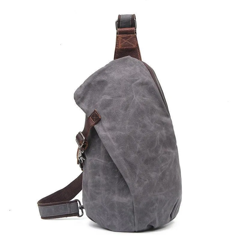 Woosir Vintage Waxed Canvas Mens Crossbody Bag